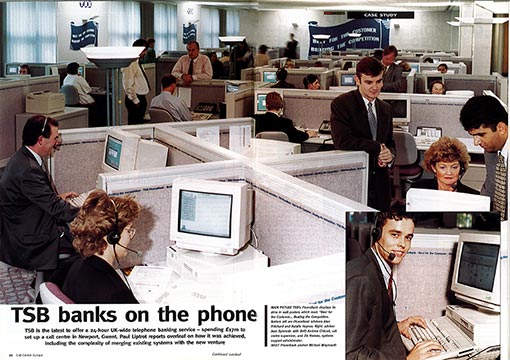 Take a look inside the TSB Phonebank call centre, as of 1994 (source: TSB / Call Centre Europe)